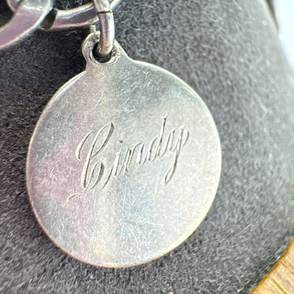 VTG Solid Sterling Silver 925 Name Tags ID Chain Bracelet Size 7.5" Length - Picture 5 of 16